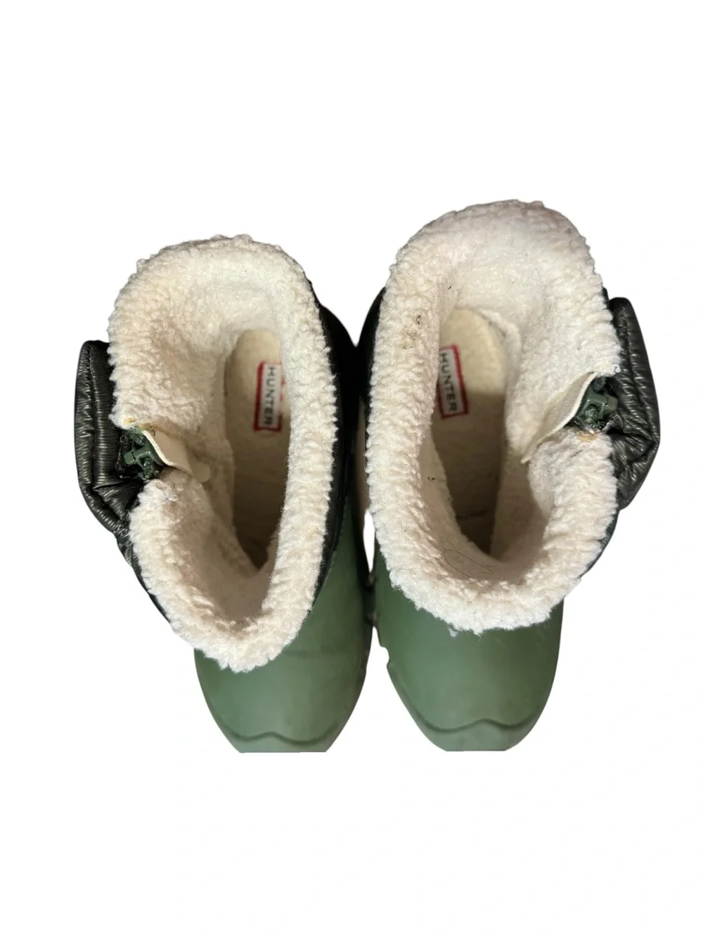 Hunter Kids Green and Black Insulated Snow Boots Sz US 12